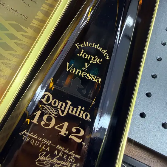 Engraved bottle — Custom-engraved liquor bottle